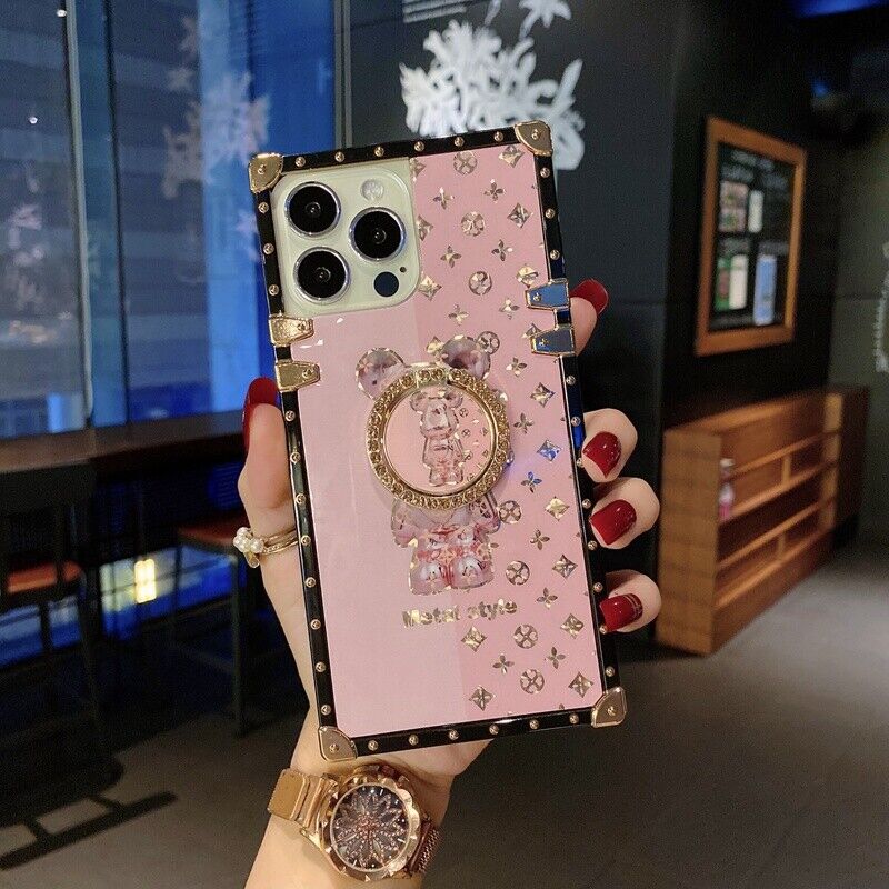 Luxury Bear Design Phone Case (Color: Pink)