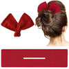 3pcs French Twist Bow Hair Bands (Red)