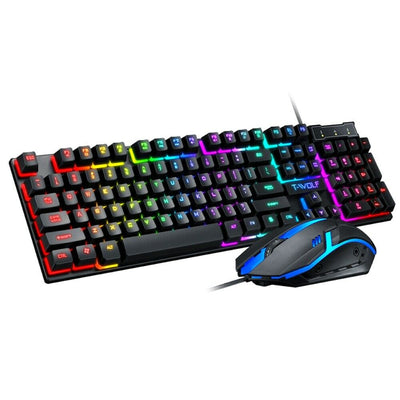 LED Backlit Wired Gaming Desktop Keyboard,(Color: Black)