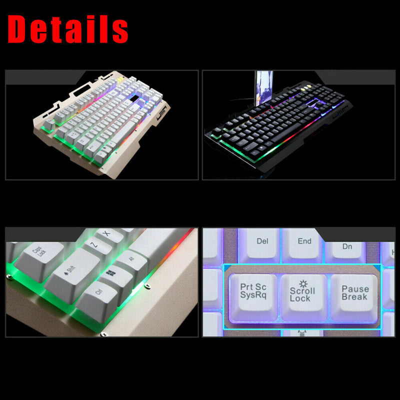 LED Backlit Wired Gaming Desktop Keyboard,(Color: Black)