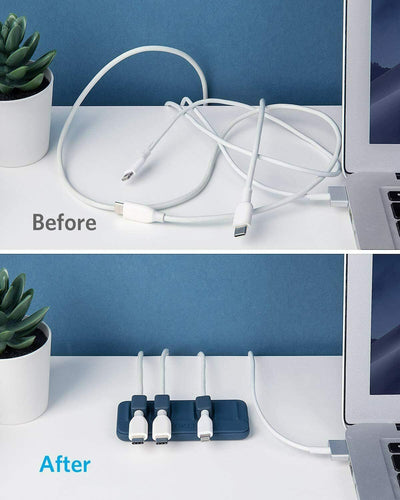 5 Clips Cable Organizer Desktop Magnetic, Blue