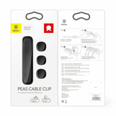 Magnetic Cable Organizer, 8.5cm x 1.3cm x 0.6cm, Color:Black