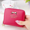 Leather wallet, color: mini pink red