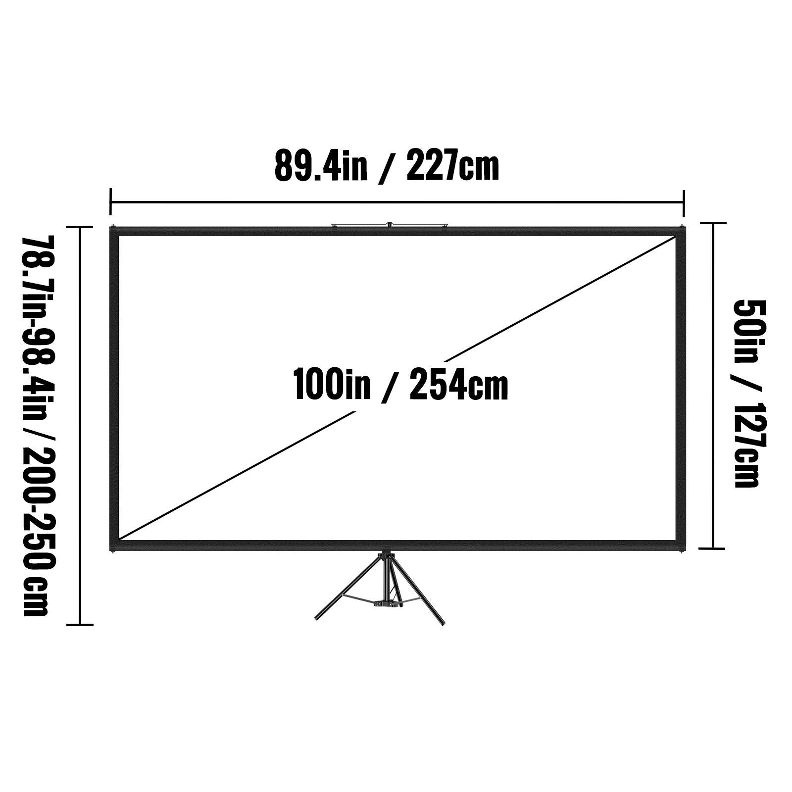 Support Projector Screen 100 Inch 16:9 HD 4K