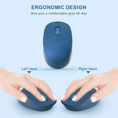 2.4GHz Wireless Optical Mouse & USB Receiver For PC, color: blue