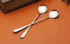 Set of 10 stainless steel spoons, long handle - round