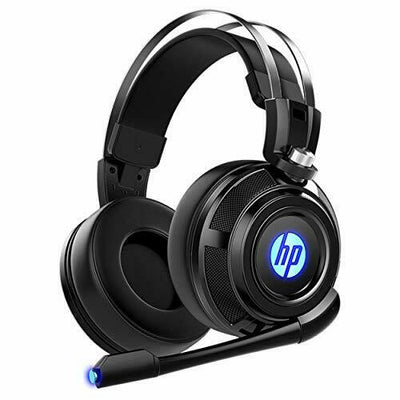 Wired stereo headphones with microphone, Colour: Black